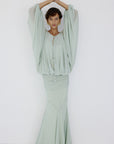 EULALIA MAXI DRESS IN ICE GREEN CHIFFON