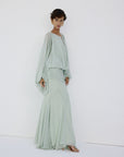 EULALIA MAXI DRESS IN ICE GREEN CHIFFON