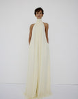 ADELA MAXI DRESS IN BRIGHT CREAM CHIFFON