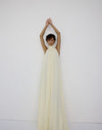 ADELA MAXI DRESS IN BRIGHT CREAM CHIFFON