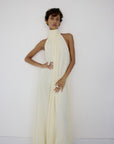 ADELA MAXI DRESS IN BRIGHT CREAM CHIFFON