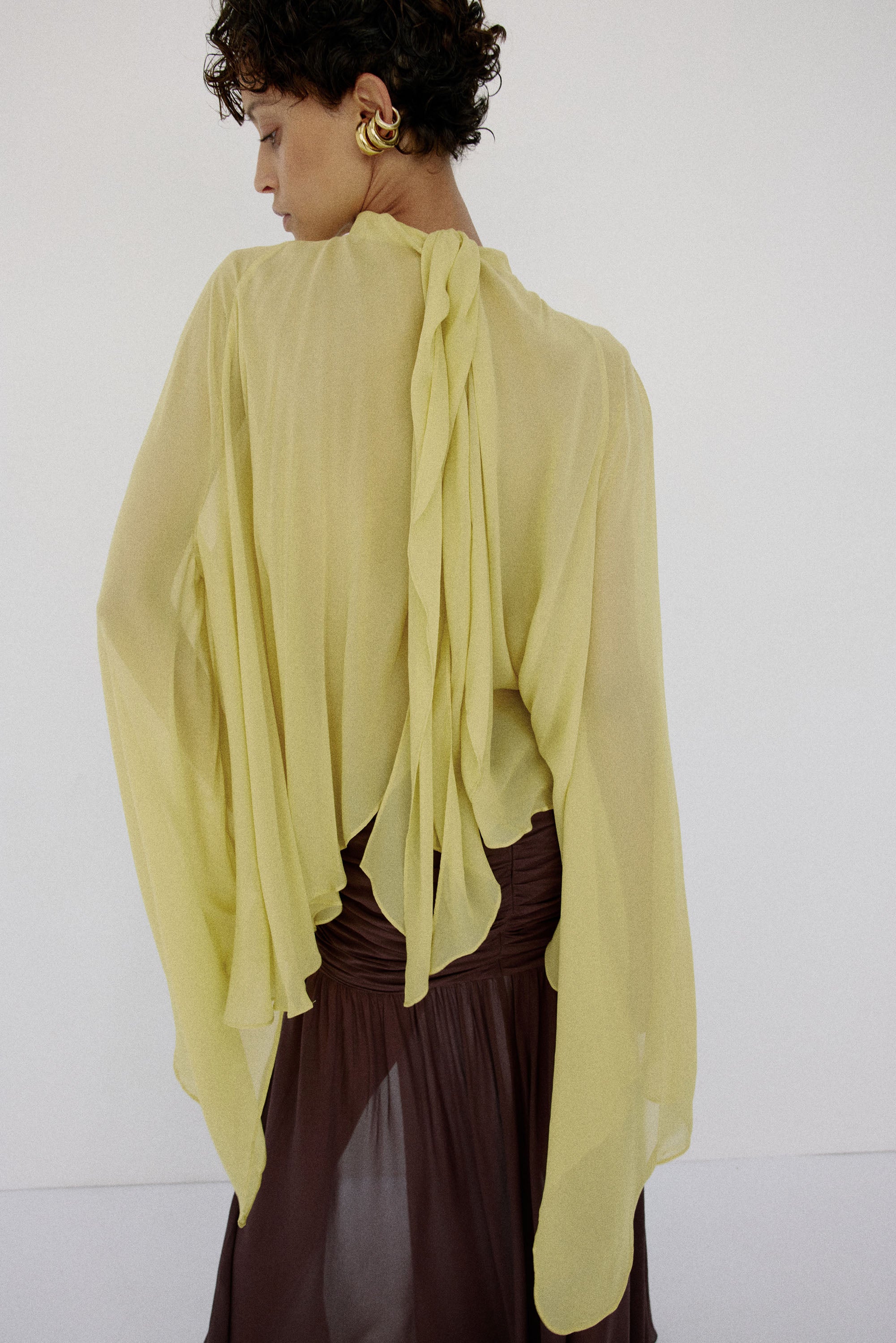 MIA TOP IN PEAR VISCOSE GEORGETTE