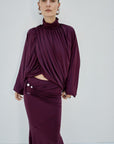 FLORO TOP IN PLUM SPANDEX
