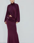 FLORO TOP IN PLUM SPANDEX