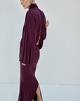 MIRALYS MAXI SKIRT IN PLUM SPANDEX