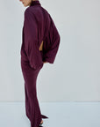 FLORO TOP IN PLUM SPANDEX