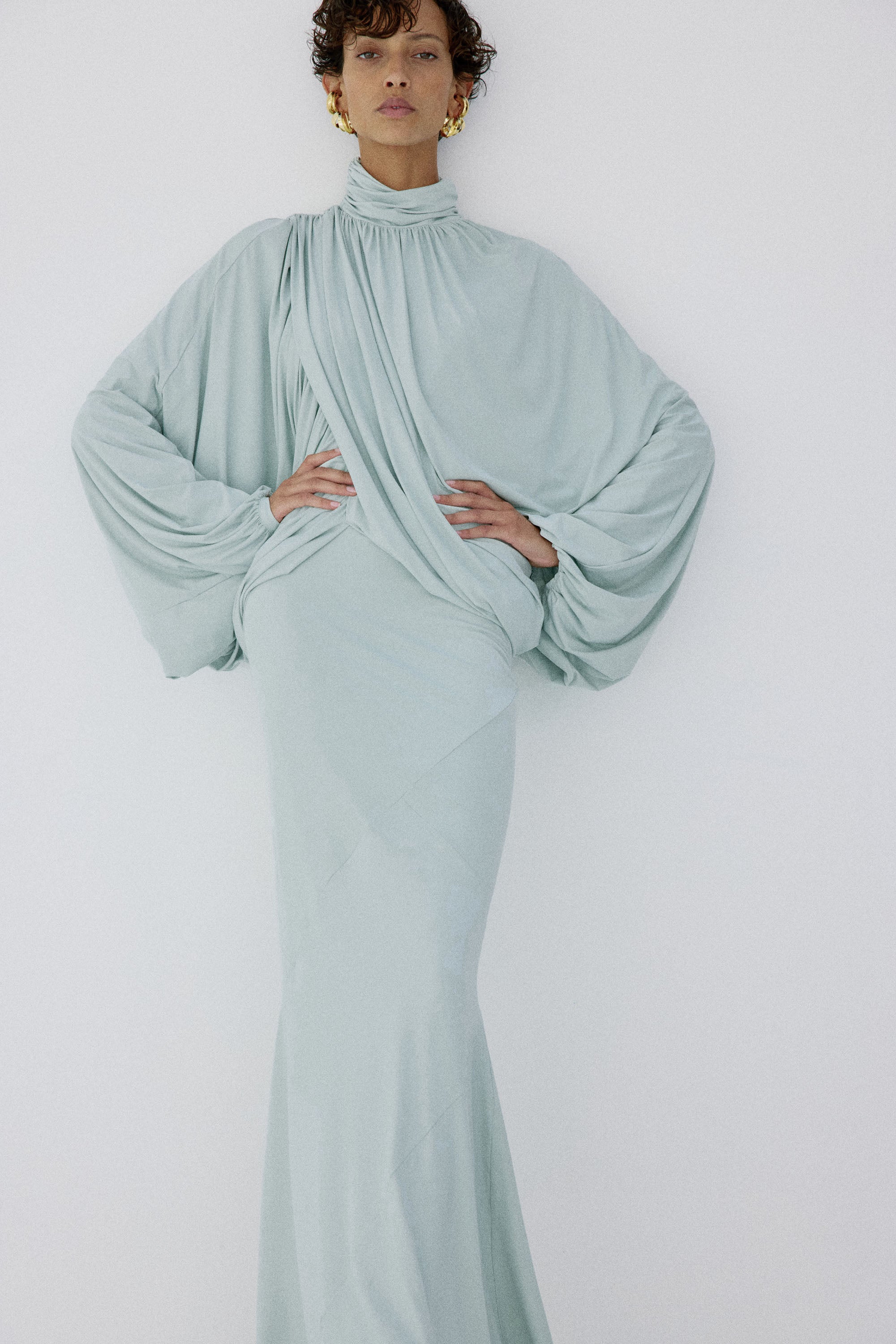 FLORO TOP IN ICE GREEN SPANDEX JEREY