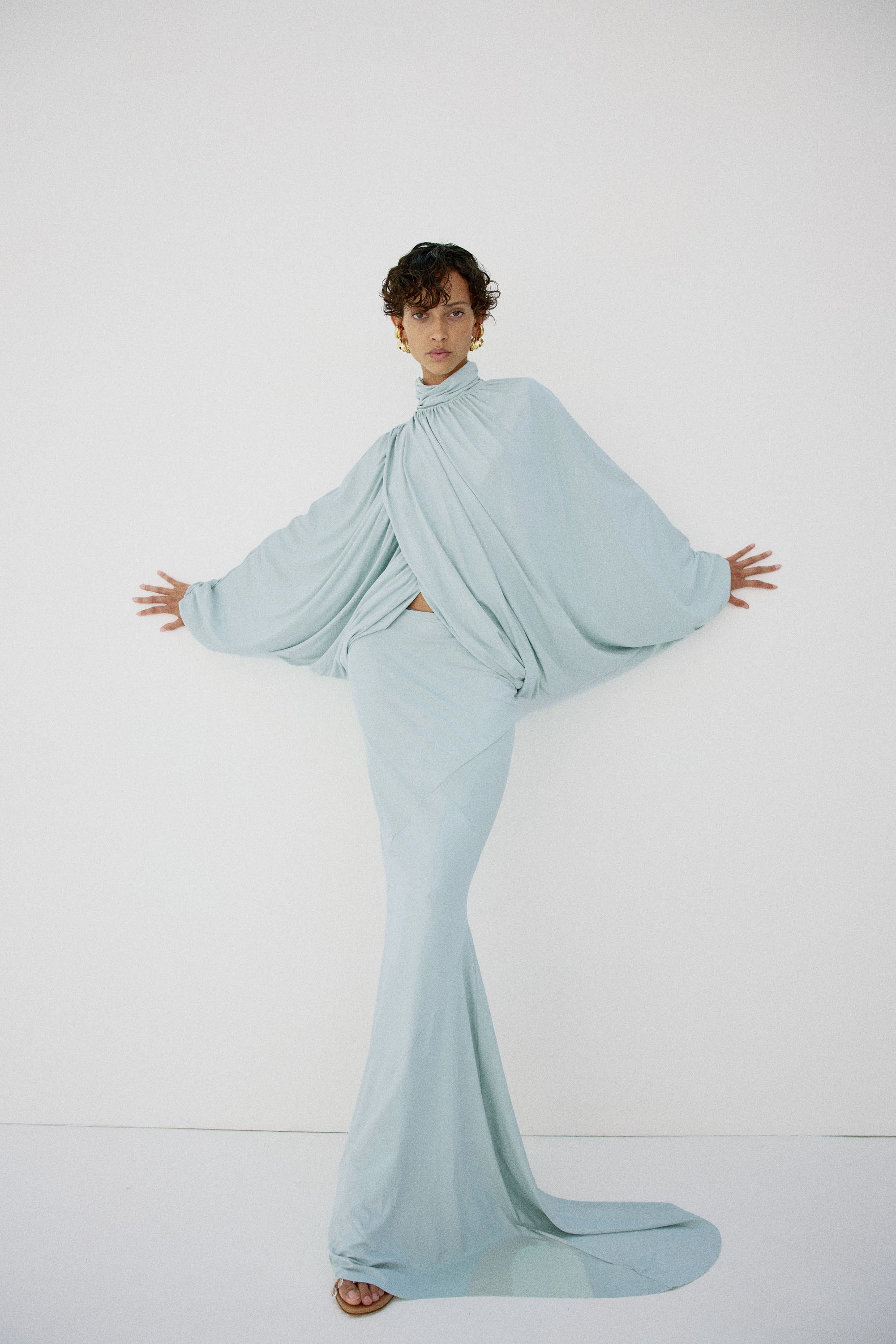 PACIFICA SKIRT IN ICE GREEN SPANDEX JEREY