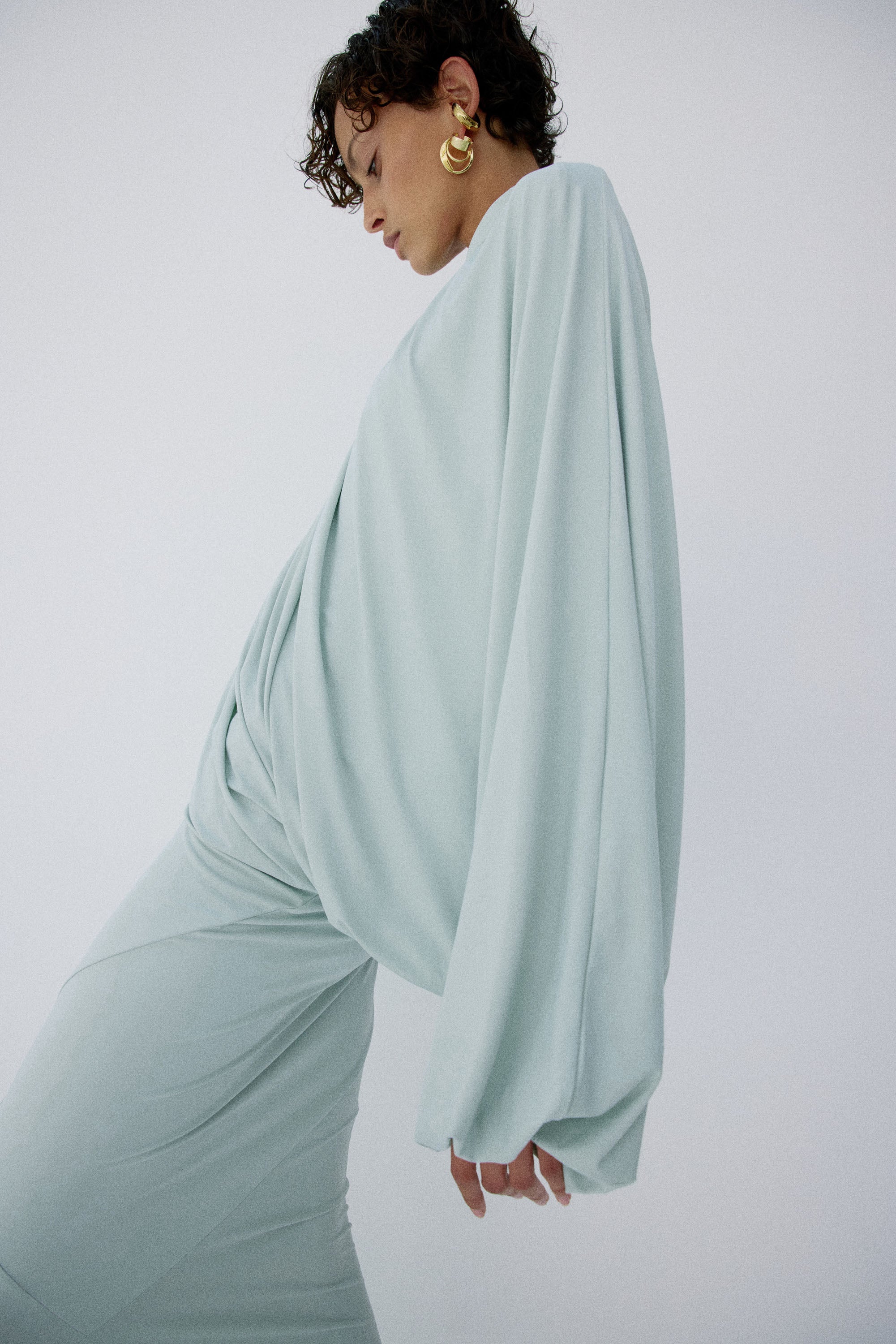 FLORO TOP IN ICE GREEN SPANDEX JEREY