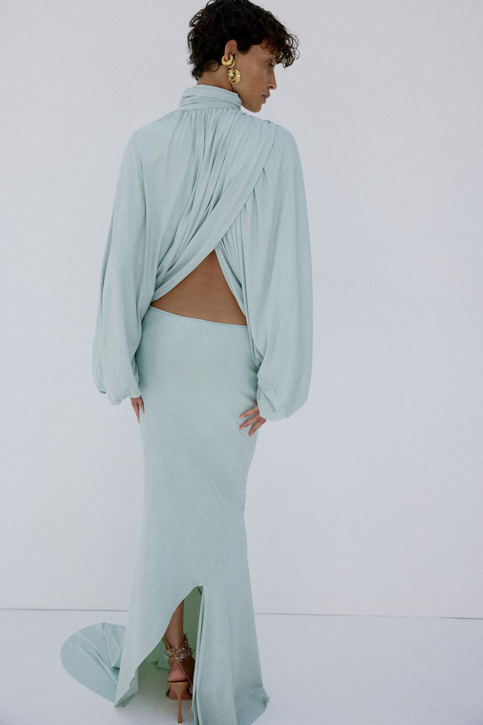 FLORO TOP IN ICE GREEN SPANDEX JEREY