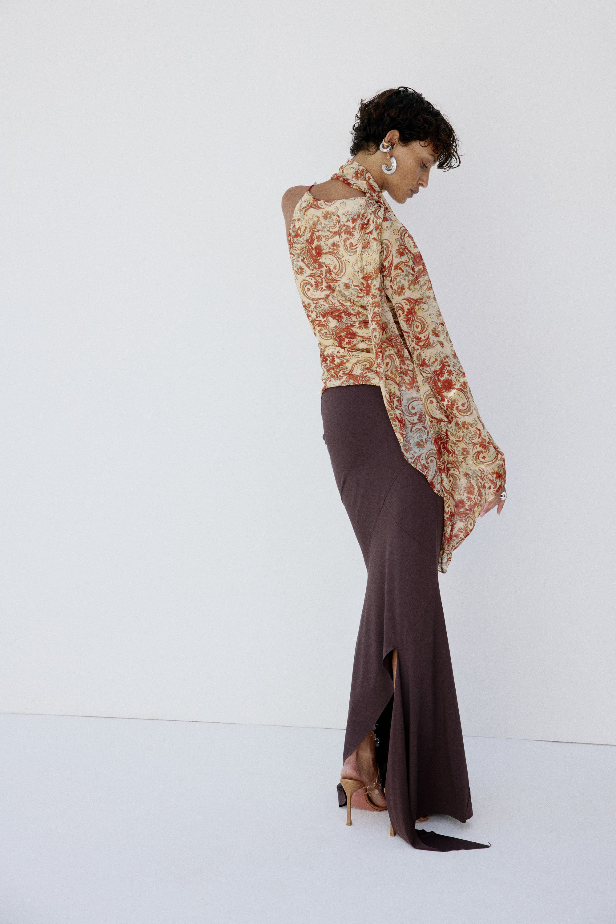 MALITA TOP IN CACHEMIRA - YELLOW VISCOSE GEORGETTE