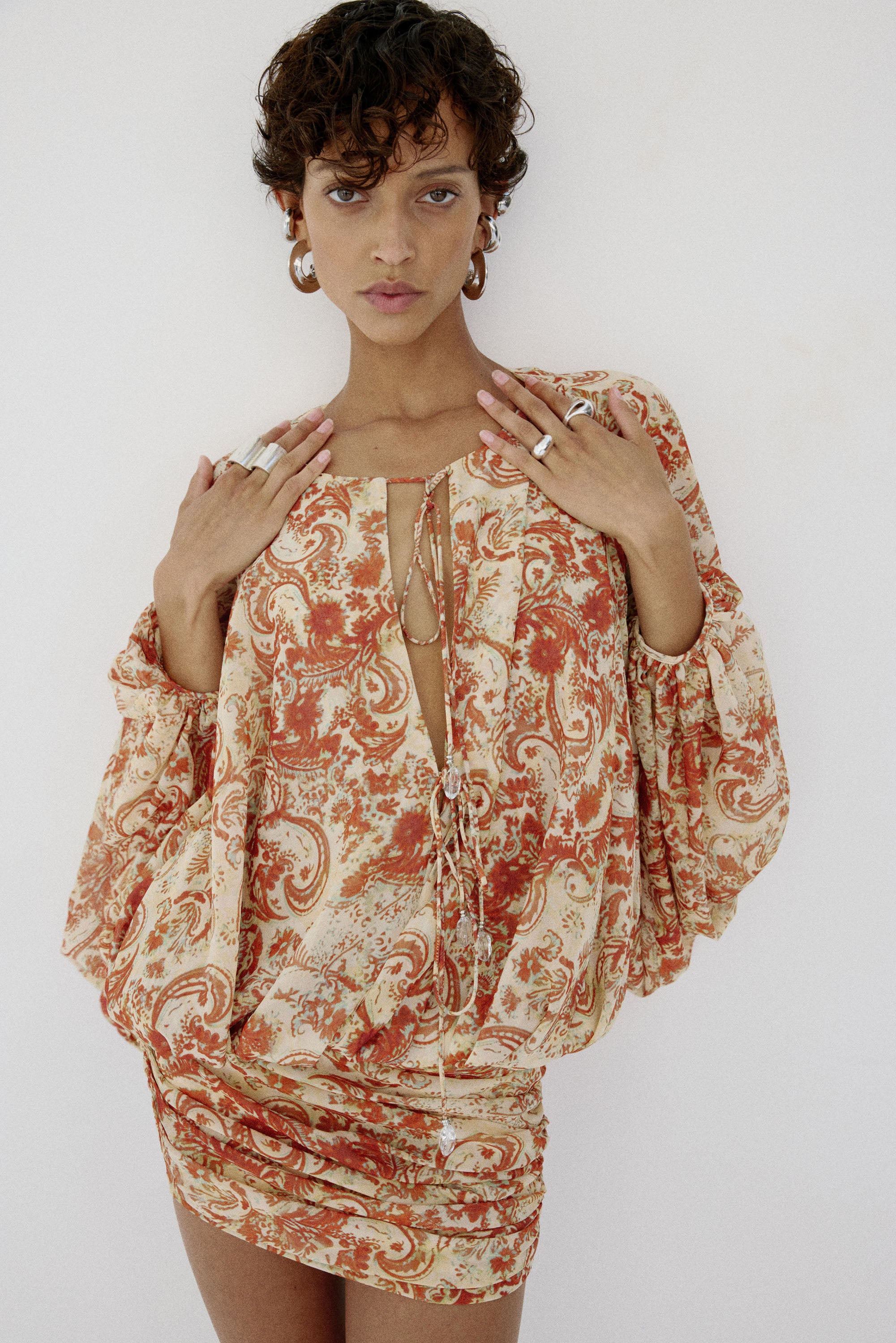 EULALIA DRESS IN CACHEMIRA - YELLOW CHIFFON