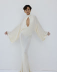 ELIODORO MAXI DRESS IN BRIGHT CREAM SLINKY KNIT
