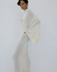 ELIODORO MAXI DRESS IN BRIGHT CREAM SLINKY KNIT