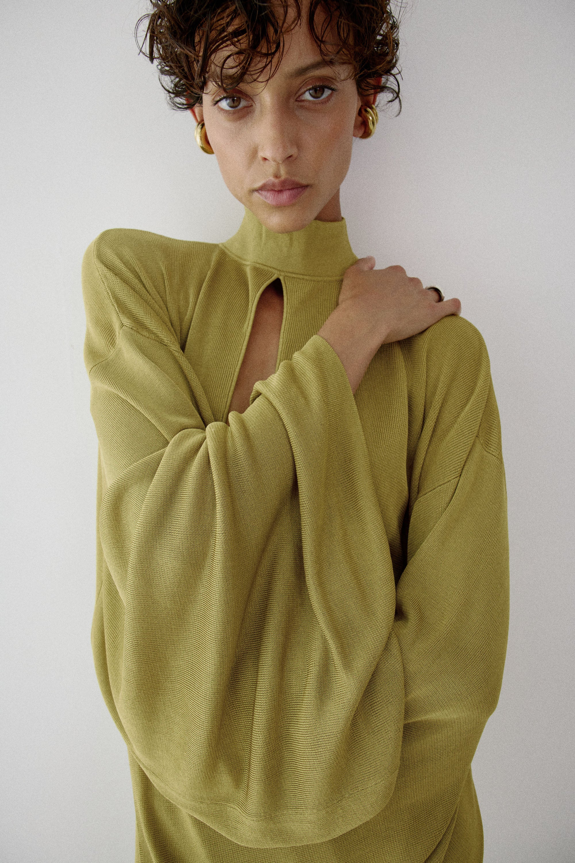 ELIODORO MAXI DRESS IN PEAR SLINKY KNIT