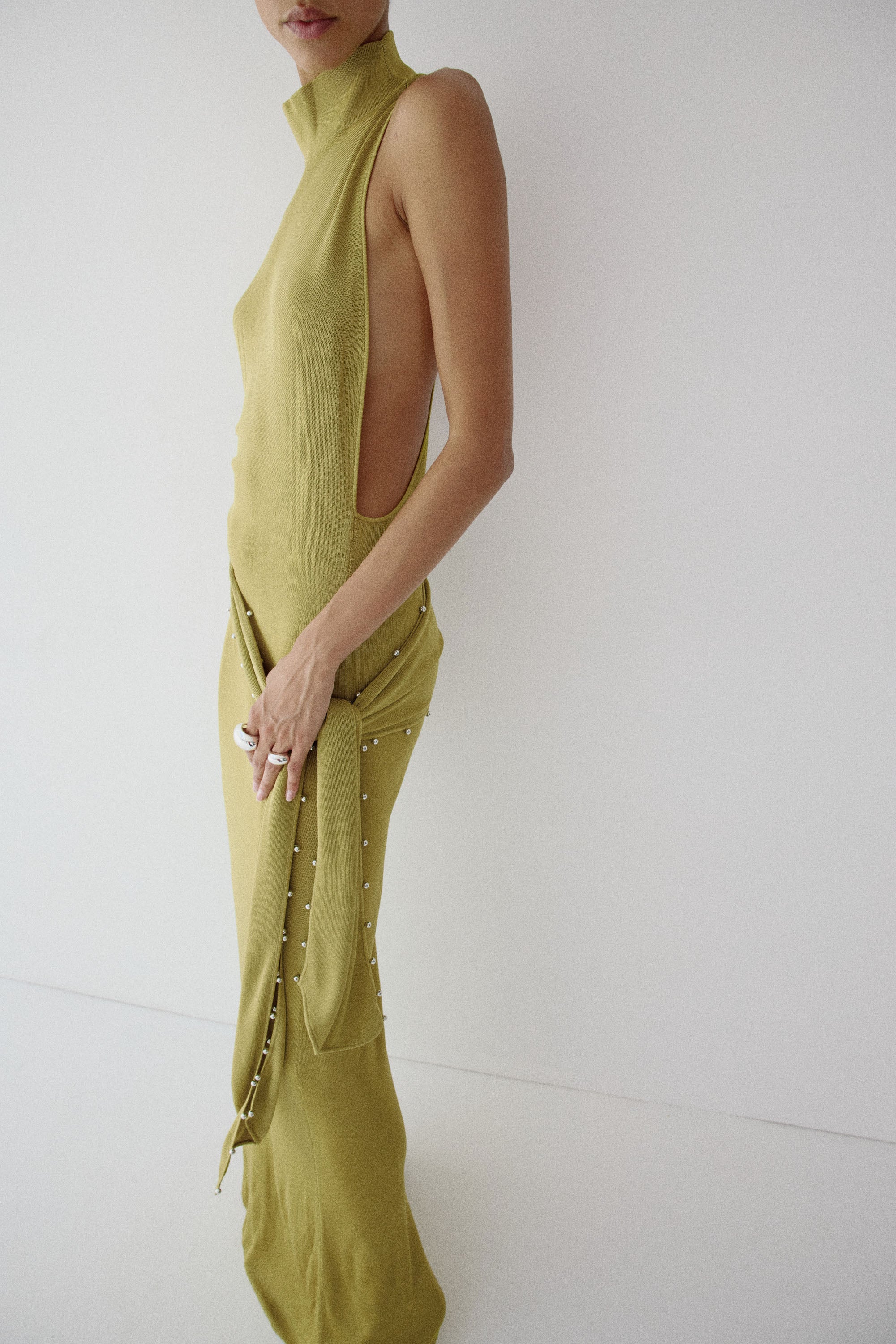 ABRIL MAXI DRESS IN PEAR SLINKY KNIT