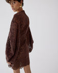 AIRAM DRESS IN BROWN LACE
