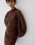 AIRAM MINI DRESS IN BROWN LACE - De La Vali