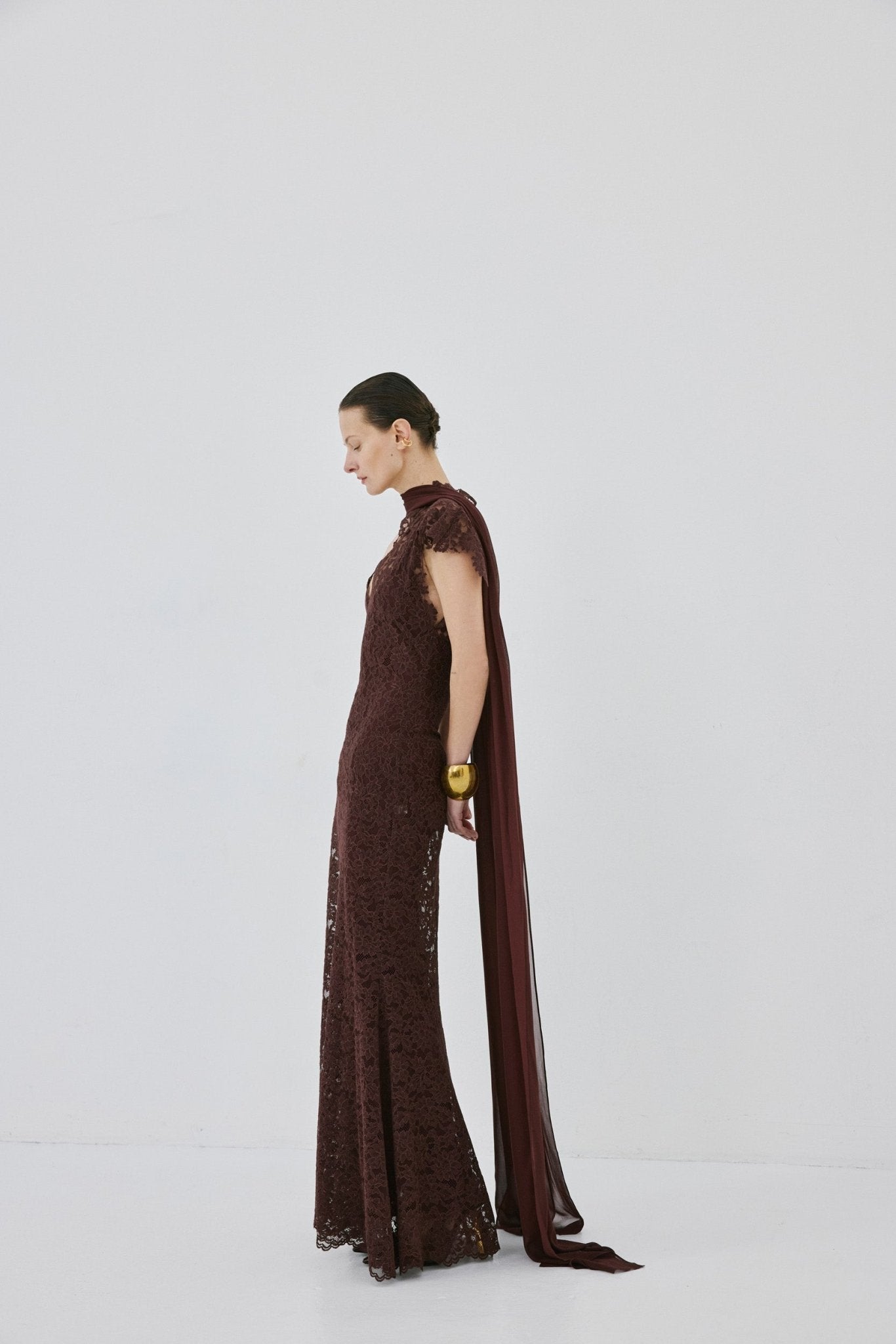 SOLINA MAXI DRESS IN PLUM LACE