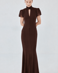 NIEBLA MAXI DRESS IN PLUM CHIFFON - De La Vali