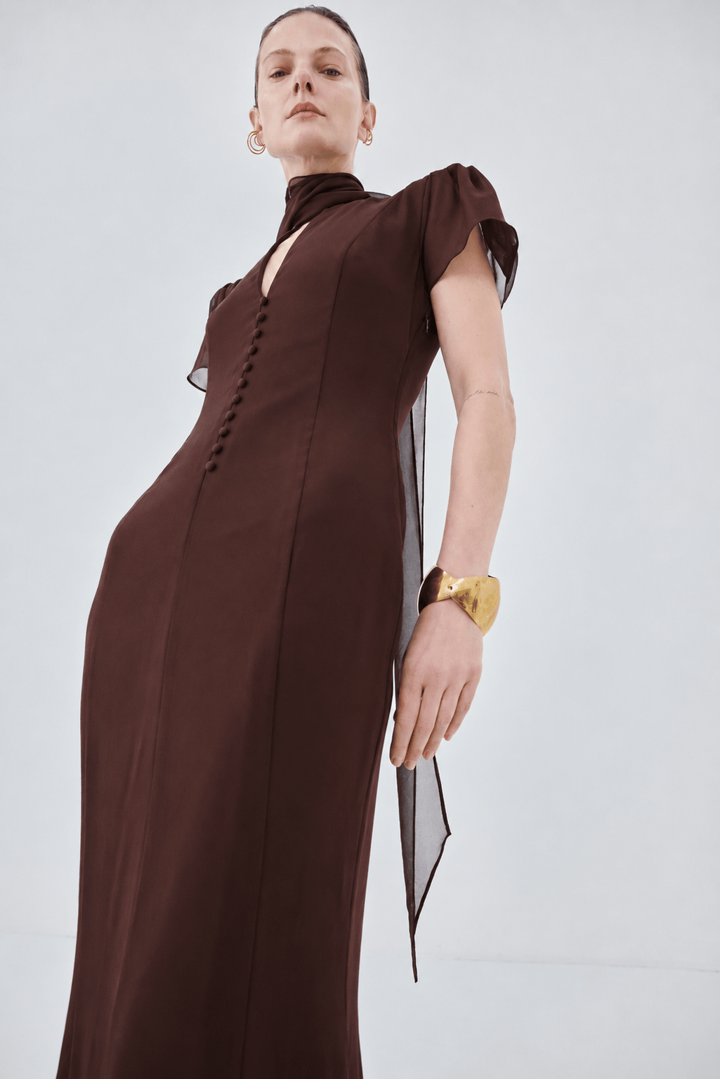 NIEBLA MAXI DRESS IN PLUM CHIFFON - De La Vali