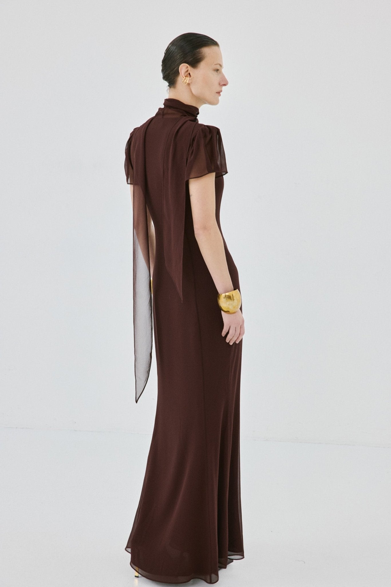 NIEBLA MAXI DRESS IN PLUM CHIFFON