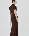 NIEBLA MAXI DRESS IN PLUM CHIFFON