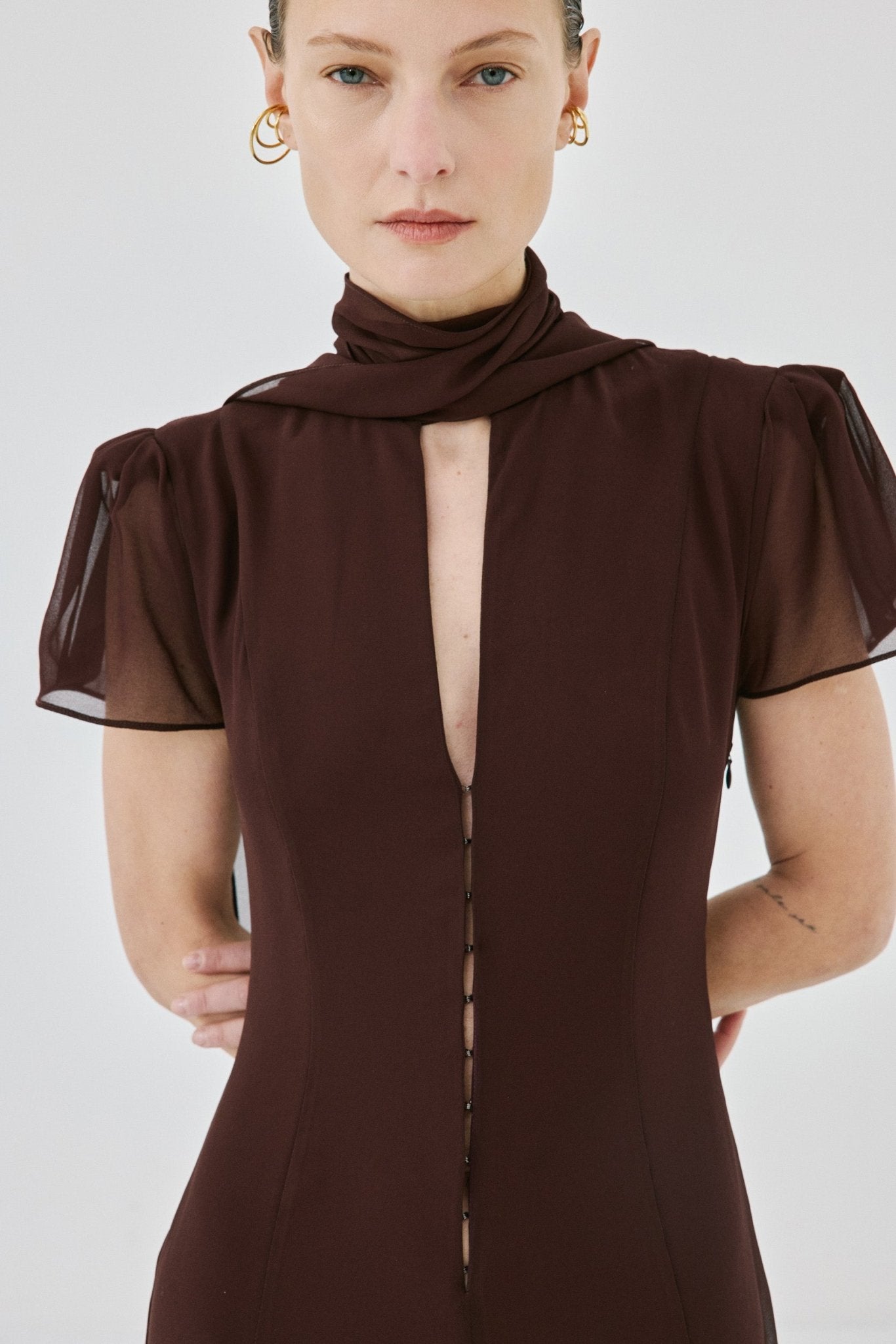 NIEBLA MAXI DRESS IN PLUM CHIFFON