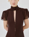 NIEBLA MAXI DRESS IN PLUM CHIFFON