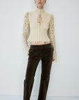 VITALIS TOP IN SOFT YELLOW LACE - De La Vali