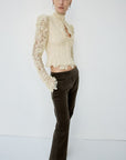 VITALIS TOP IN SOFT YELLOW LACE - De La Vali