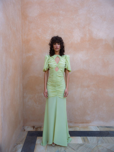 ワンピース Airy volume sleeve dress pistachio DSCF1456_grande.jpg?v=1764170170