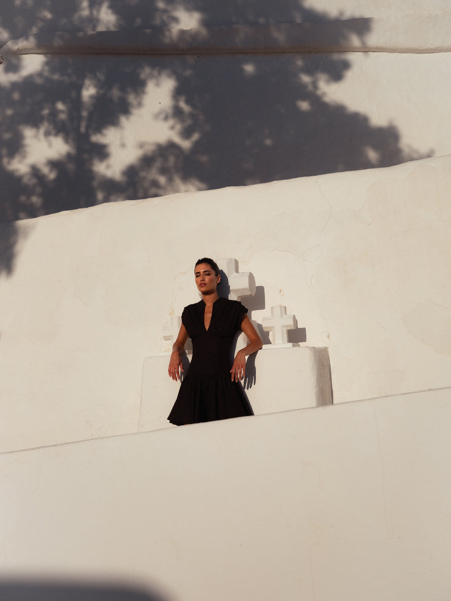 BESO MINI DRESS IN BLACK COTTON