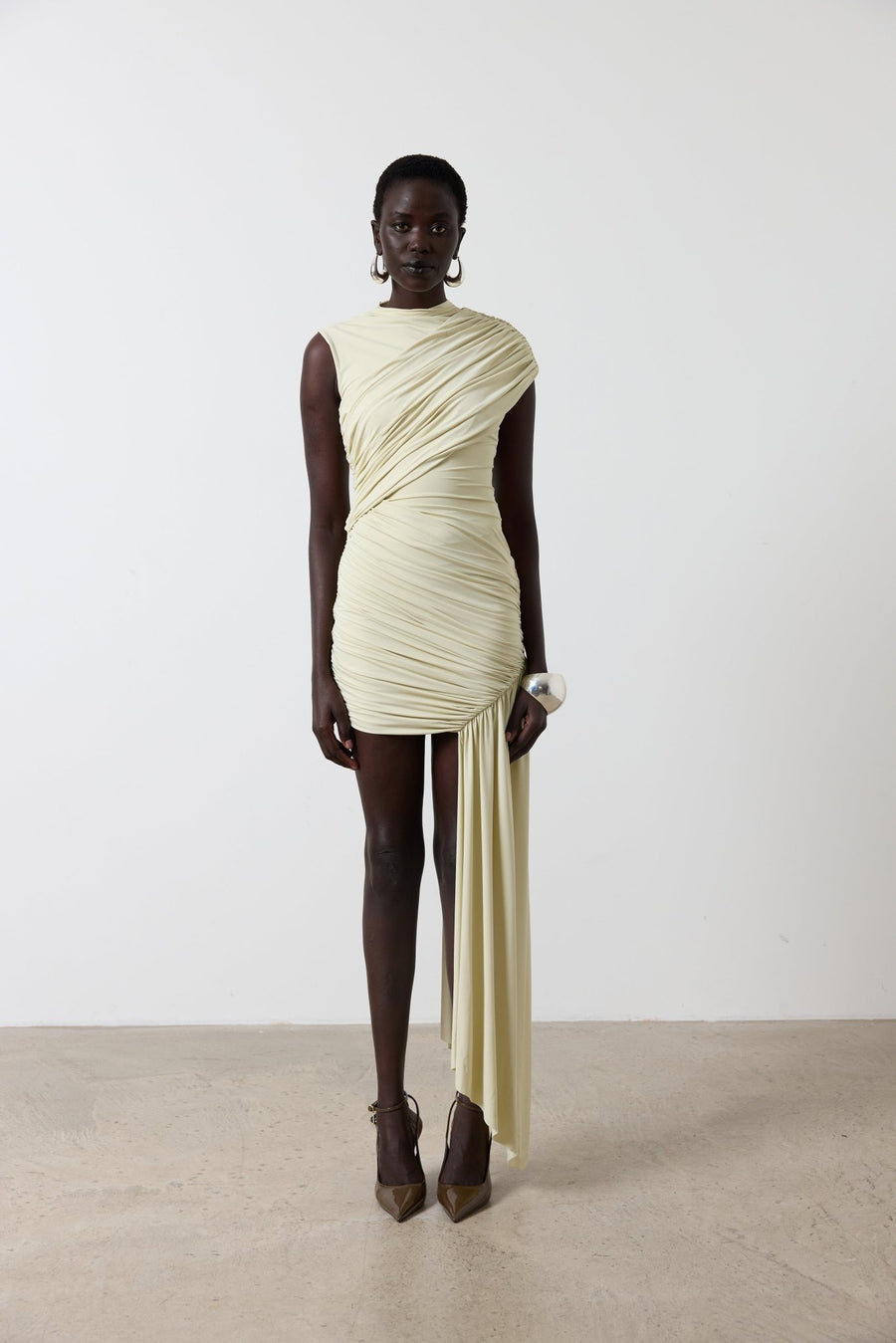 RAVENNA MINI DRESS IVORY SPANDEX JERSEY DE LA VALI OFFICIAL RAVENNA MINI DRESS IVORY SPANDEX JERSEY DE LA VALI OFFICIAL