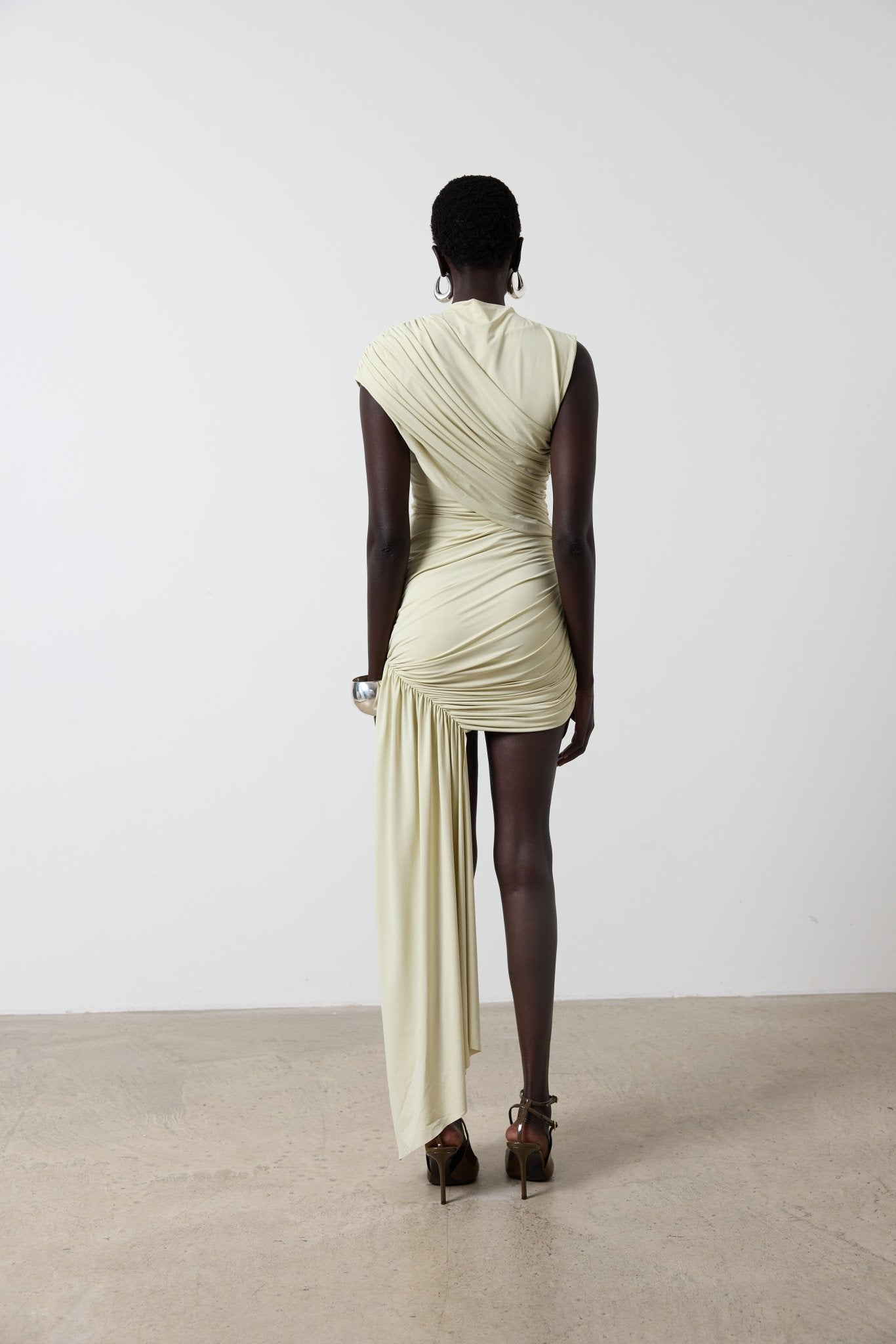 RAVENNA MINI DRESS IN BUTTERCREAM SPANDEX JERSEY - De La Vali