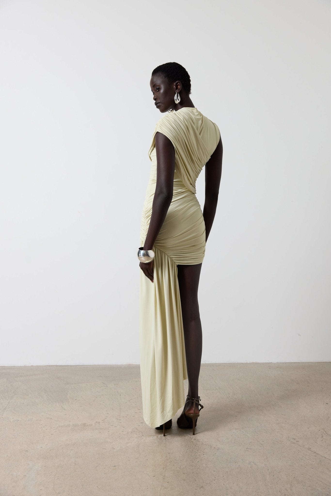 RAVENNA MINI DRESS IN BUTTERCREAM SPANDEX JERSEY - De La Vali