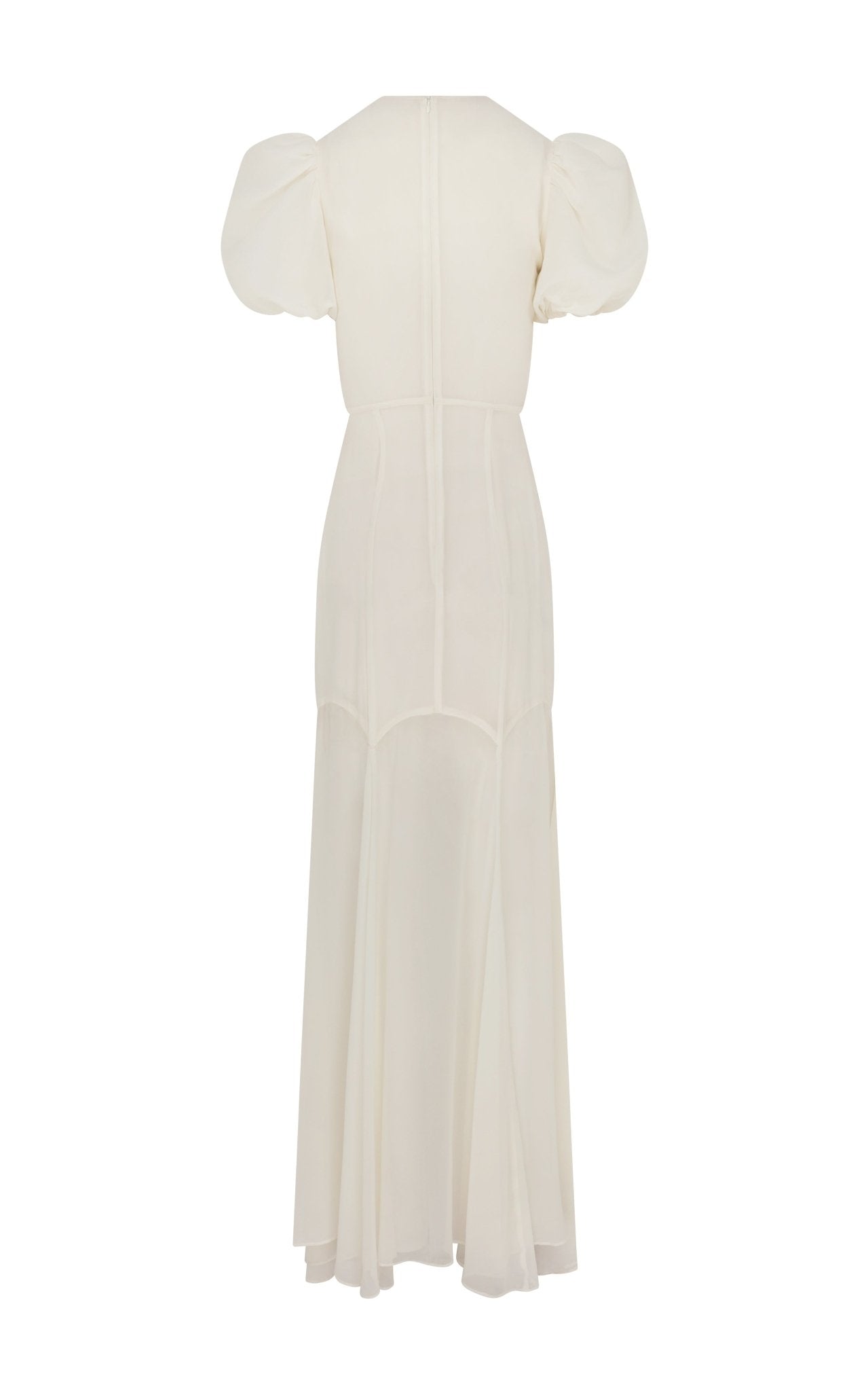 AGUA MAXI DRESS IN IVORY SILK CHIFFON - De La Vali