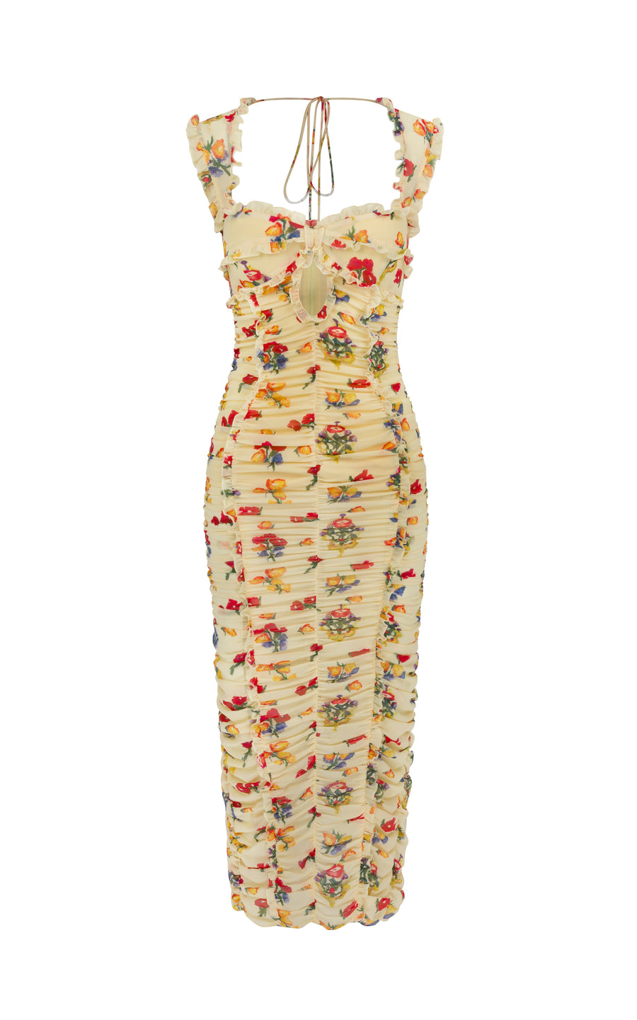 PAMPATO MIDI DRESS IN VERSAILLES GARDEN PRINTED CHIFFON