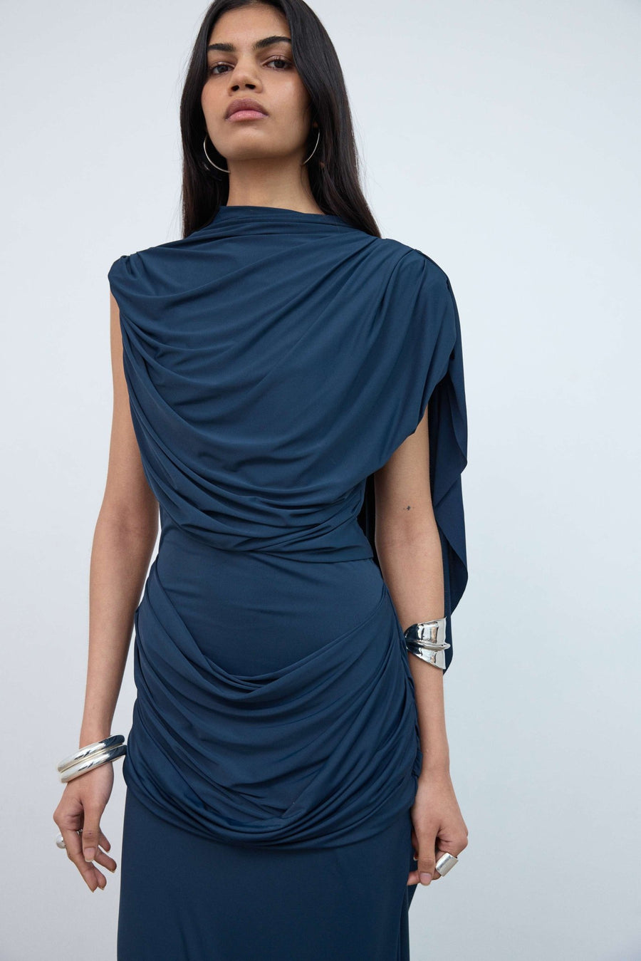 chinese dress ladies eLINE Pleated Maxi Dress S / Gold main image 1