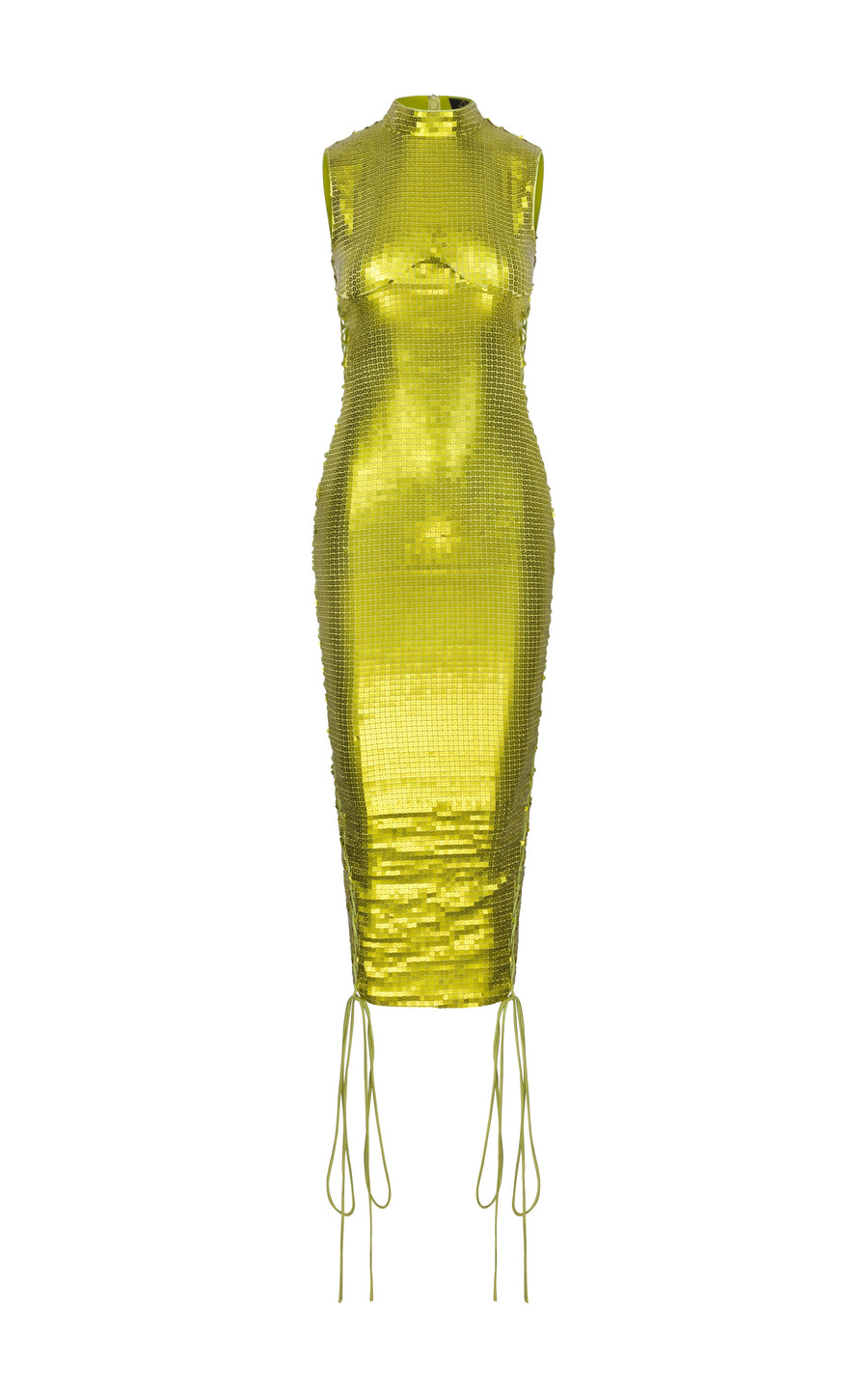 Elena Sequin Midi Dress in Green