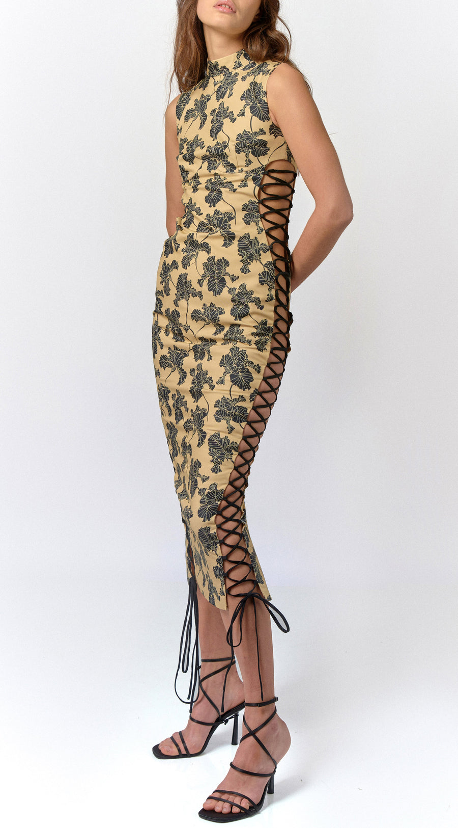 ELENA MIDI DRESS IN BEIGE COTTON