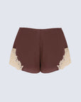 ELIA SHORTS IN BROWN CREPE DE CHINE - De La Vali