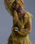 ESEN MAXI DRESS IN YELLOW LACE - De La Vali
