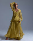 ESEN MAXI DRESS IN YELLOW LACE - De La Vali