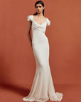 GAIA MAXI DRESS IN IVORY SILK CHIFFON - De La Vali
