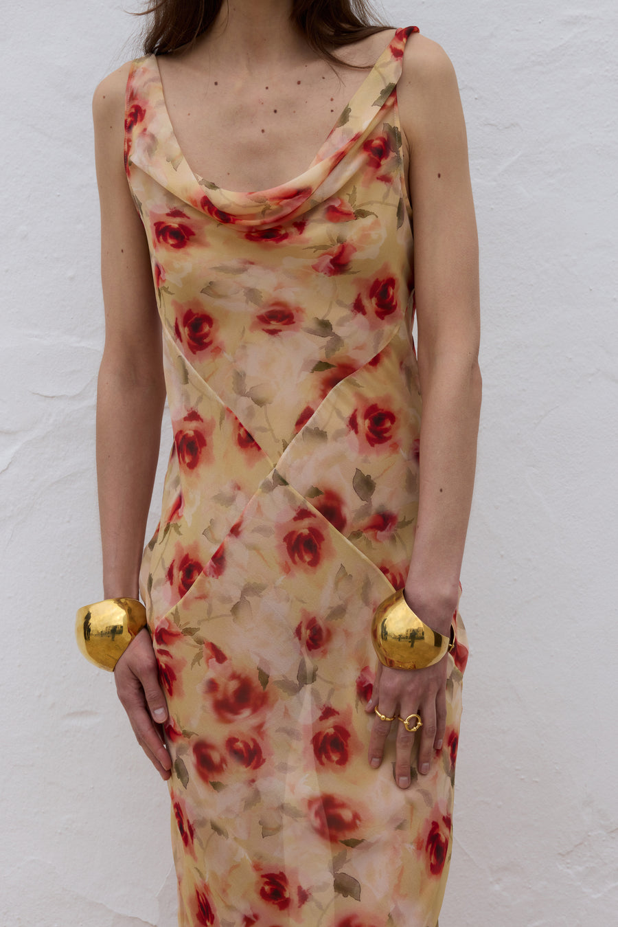 GALERA MAXI DRESS SILK CHIFFON LA ROSA