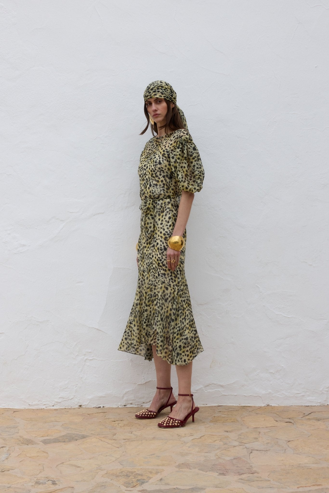 ANITA MIDI DRESS SILK CHIFFON EL FELINO - De La Vali