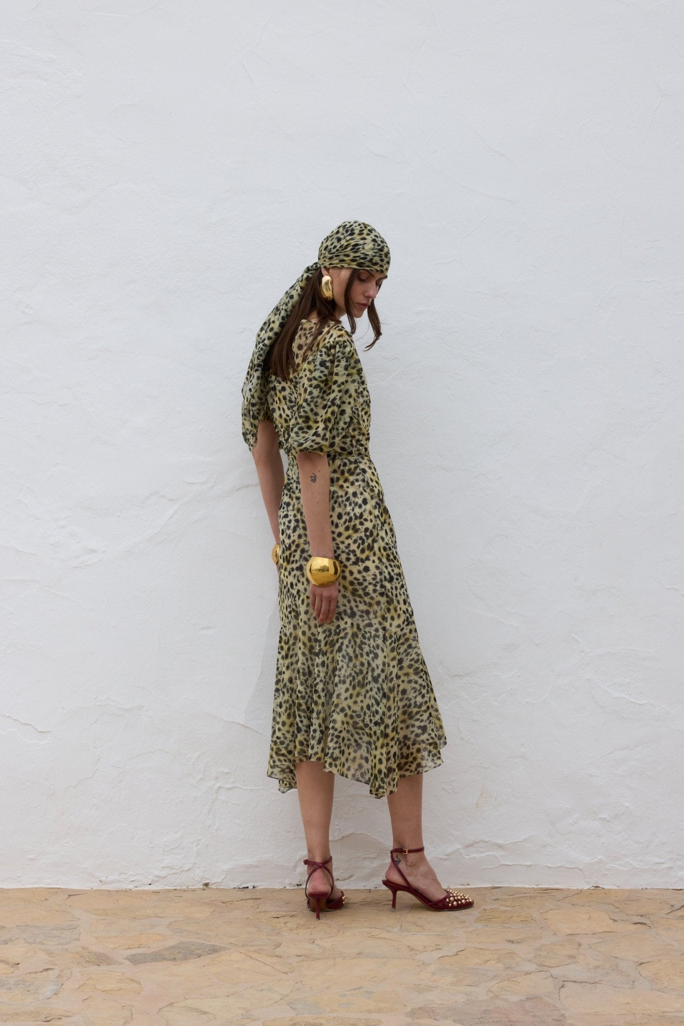 ANITA MIDI DRESS SILK CHIFFON EL FELINO - De La Vali