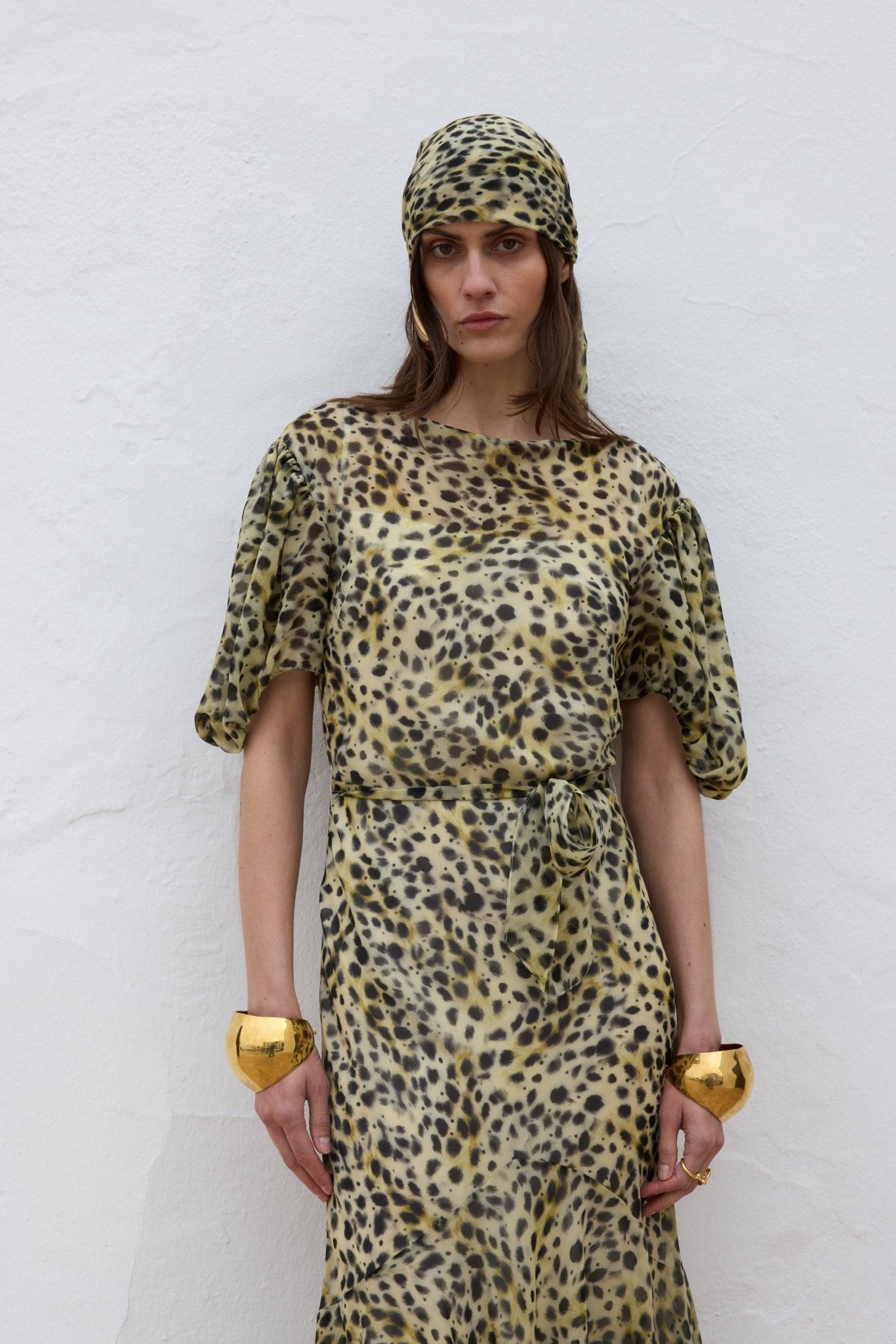 ANITA MIDI DRESS SILK CHIFFON EL FELINO - De La Vali