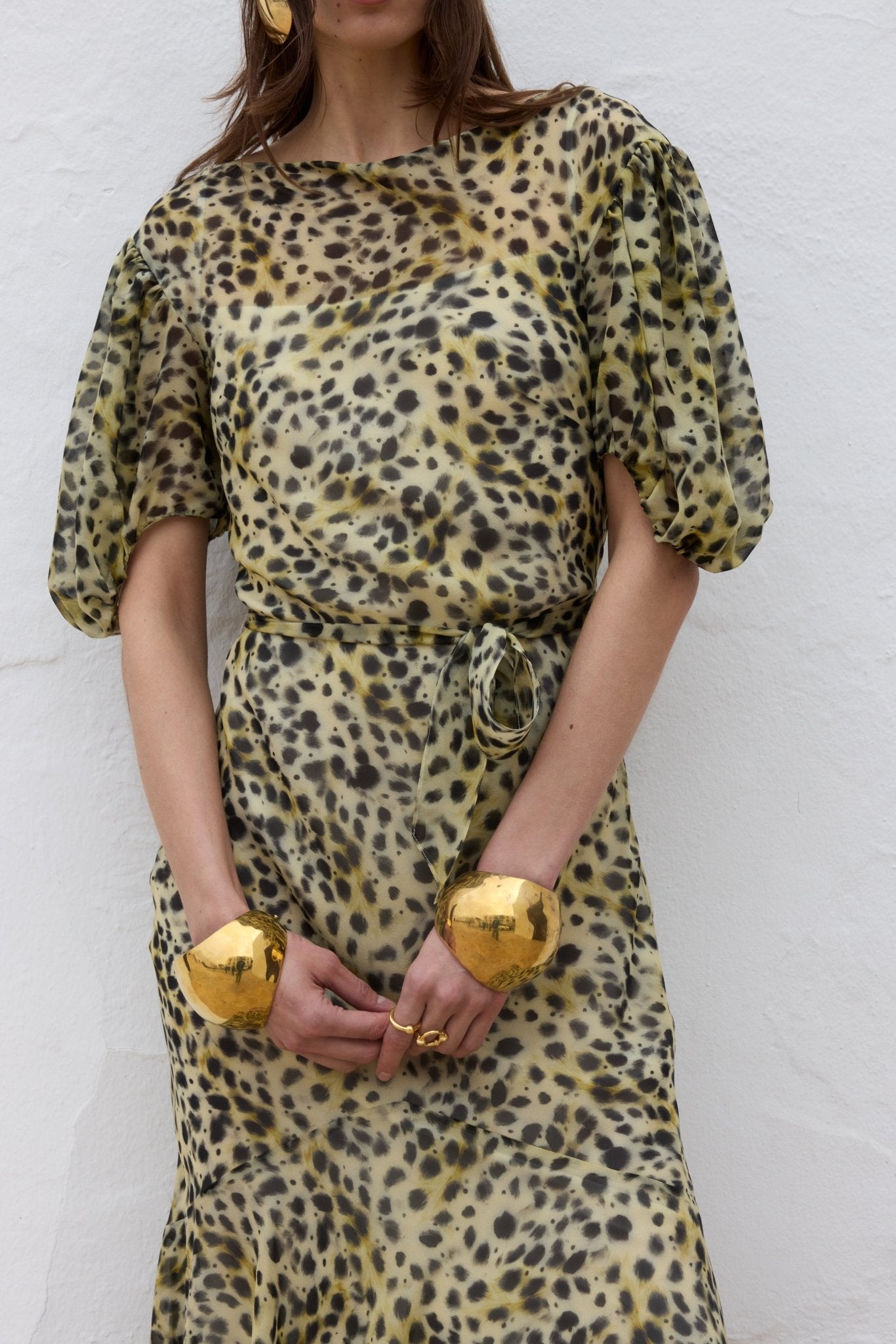 ANITA MIDI DRESS SILK CHIFFON EL FELINO - De La Vali